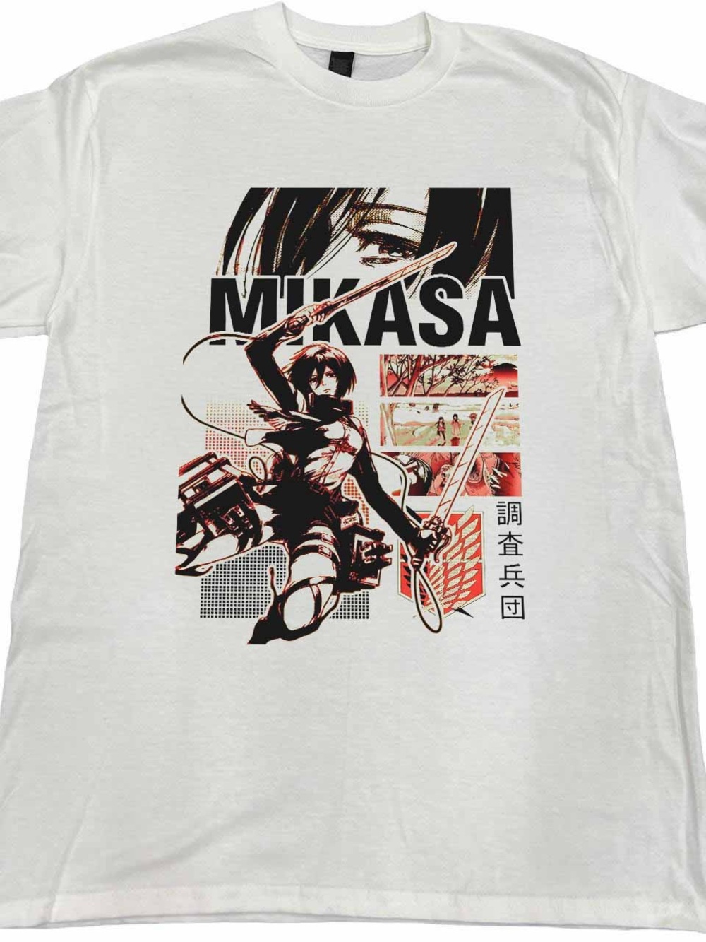 Gildan White Mikasa Graphic Short Sleeve Tee